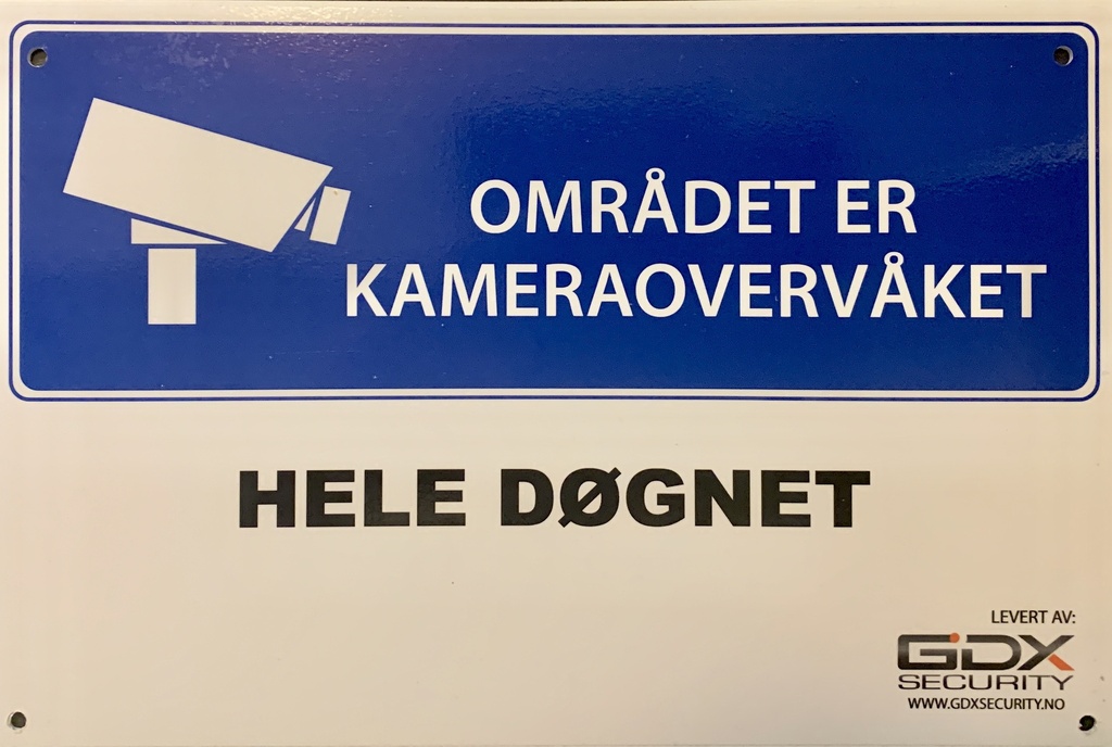 Skilt | OMRÅDET ER KAMERAOVERVÅKET